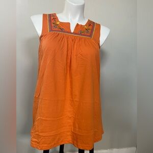 SETRON CASUALS WOMEN'S SLEEVELESS BLOUSE TOP COLOR ORANGE ST #914 SIZE LARGE NWT